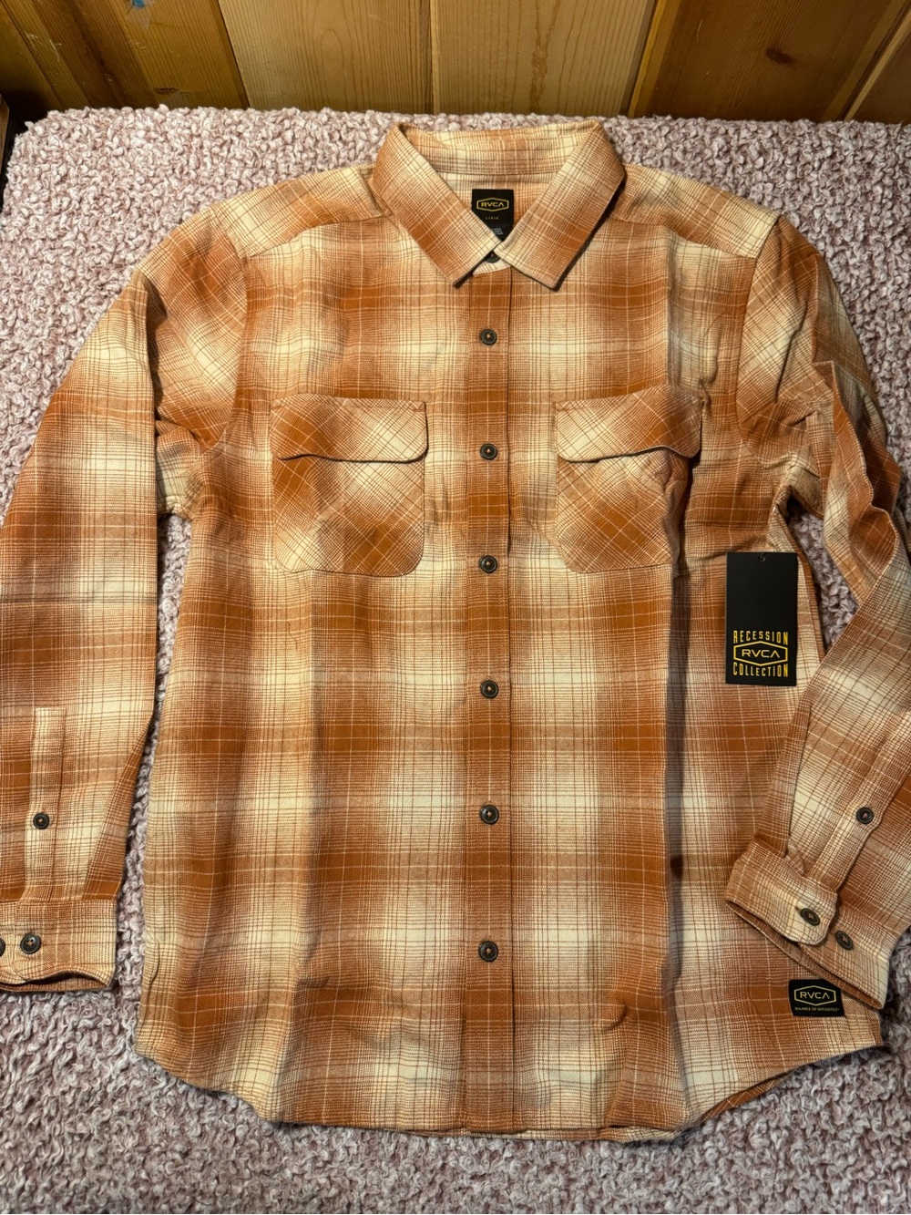 RVCA Recession Collection Flannel Shirt Size L